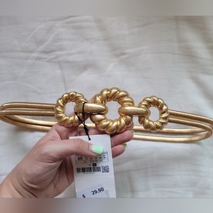 NWT Zara Gold Chain Belt with Stretch